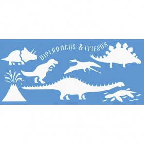 Динозавры Трафарет 15х33 см Marabu