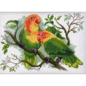 Попугаи неразлучники Канва с рисунком для вышивки Матренин посад