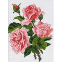 Розовые розы Канва с рисунком для вышивки Матренин посад