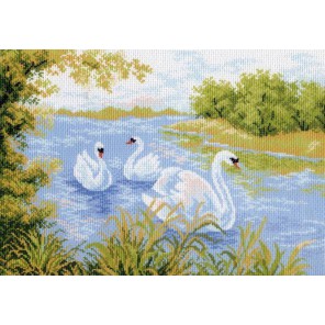 Лебединое озеро Ткань с рисунком Матренин посад