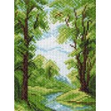 Лесной ручей Канва с рисунком для вышивки Матренин посад