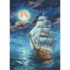 Ночной морской пейзаж Ткань с рисунком Матренин посад