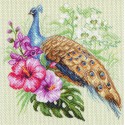 Павлин в цветах Канва с рисунком для вышивки Матренин посад