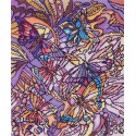 Витраж с бабочками Канва с рисунком для вышивки Матренин посад