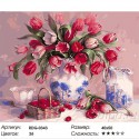 Гжель и тюльпаны Раскраска картина по номерам на холсте