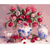 Гжель и тюльпаны Раскраска картина по номерам акриловыми красками на холсте