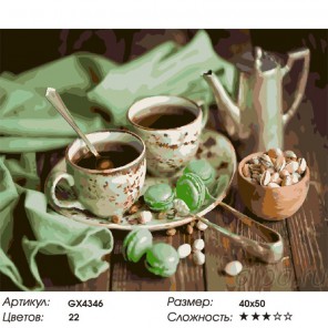 Чай с фисташками Раскраска картина по номерам на холсте