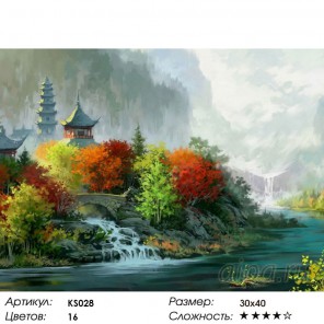 Пагоды Раскраска картина по номерам акриловыми красками Color Kit