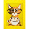 Готовая картина Кофе-котик Алмазная вышивка мозаика Гранни
