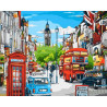 Лондонская улица в ярких красках Раскраска картина по номерам акриловыми красками на холсте