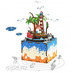 Остров мечты с музыкальными эффектами 3D Пазлы Деревянные