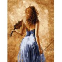 Девушка со скрипкой Раскраска картина по номерам на холсте