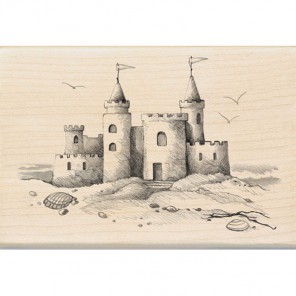 Замок на песке Штамп на деревянной основе:  для скрапбукинга, кардмейкинга Inkadinkado