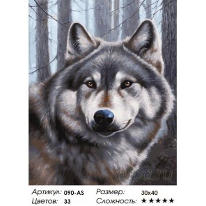 Волк Раскраска картина по номерам на холсте Белоснежка