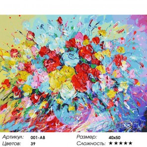Фейерверк из роз Раскраска ( картина ) по номерам акриловыми красками на холсте Белоснежка