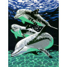Дельфины в прозрачной воде Раскраска по номерам на холсте Menglei