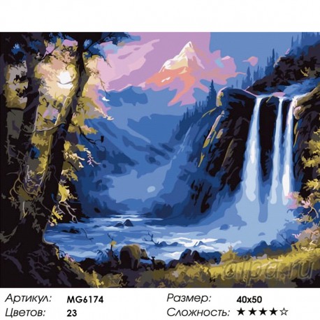 Количество цветов и сложность Рокот водопада Раскраска по номерам на холсте Menglei