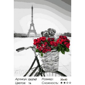 С любовью из Парижа Раскраска картина по номерам на холсте