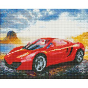 Красное авто Алмазная мозаика на подрамнике