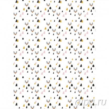 Олени и лес Бумага для декопатча с золотыми вкраплениями Decopatch