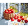 Корзина ароматных яблок Раскраска картина по номерам на холсте