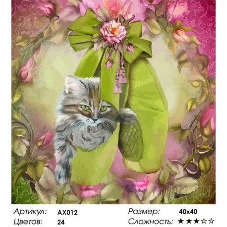 Сложность и количество цветов Балетные мечты Раскраска картина по номерам Color Kit AX012