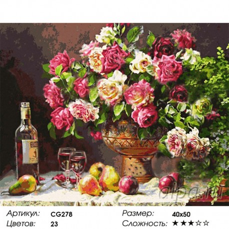 Сложность и количество цветов Прекрасные розы Раскраска по номерам на холсте Color Kit