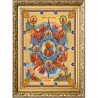Пример оформления в рамке Богородица Неопалимая купина Канва с рисунком для вышивки бисером Конек 7112