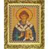 Пример оформления в рамке Святой Спиридон Тримифунтский Канва с рисунком для вышивки бисером Конек 9109
