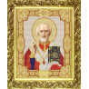 Пример оформления в рамке Святой Николай Чудотворец Канва с рисунком для вышивки бисером Конек 9112