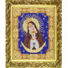 Пример оформления в рамке Острабрамская Богородица Канва с рисунком для вышивки бисером Конек 9118