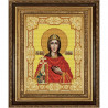 Пример оформления в рамке Святая Ирина Канва с рисунком для вышивки бисером Конек 9142