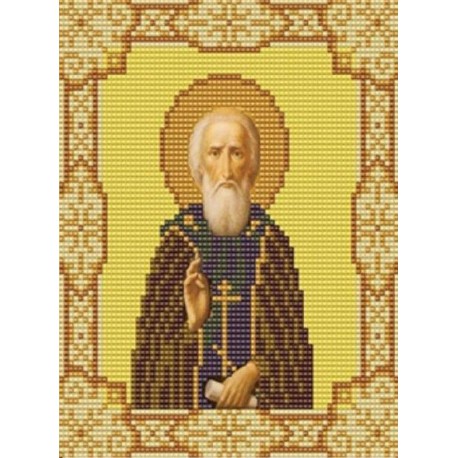 Святой Сергий Радонежский Канва с рисунком для вышивки бисером Конек