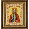 Пример оформления в рамке Святой Игорь Канва с рисунком для вышивки бисером Конек 9171