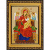 Пример оформления в рамке Богородица Всецарица Канва с рисунком для вышивки бисером Конек 9219