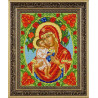 Пример оформления в рамке Богородица Жировицкая Канва с рисунком для вышивки бисером Конек 9225