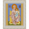 Пример оформления в рамке Богородица на престоле Канва с рисунком для вышивки бисером Конек 9227