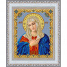 Пример оформления в рамке Богородица Умиление Канва с рисунком для вышивки бисером Конек 9236