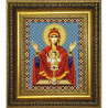 Пример оформления в рамке Богородица Неупиваемая Чаша Канва с рисунком для вышивки бисером Конек 9240
