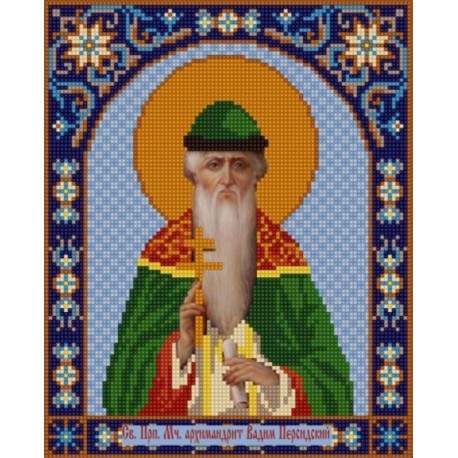 Святой Вадим Канва с рисунком для вышивки бисером Конек