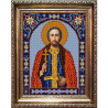 Пример оформления в рамке Святой Игорь Канва с рисунком для вышивки бисером Конек 9325