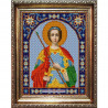 Пример оформления в рамке Святой Георгий Канва с рисунком для вышивки бисером Конек 9354