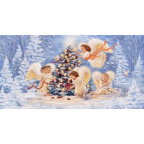 Рождественская елка Канва с рисунком для вышивки бисером Конек