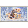 Пример оформления в рамке Рождественская елка Канва с рисунком для вышивки бисером Конек 9477