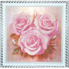 Пример оформления в рамке Розовые розы Канва с рисунком для вышивки бисером Конек 9515