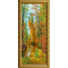 Пример оформления в рамке Осенний парк Канва с рисунком для вышивки бисером Конек 9630
