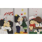 Любовь триптих Канва с рисунком для вышивки бисером Конек