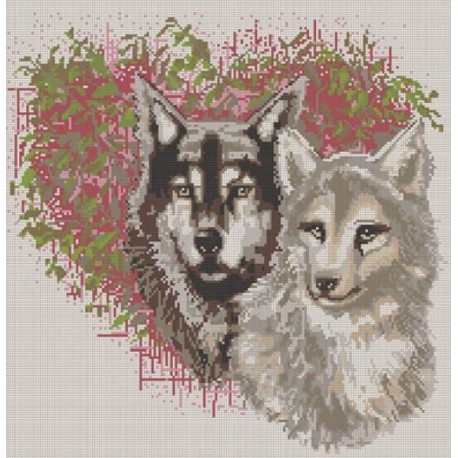 Волки Канва с рисунком для вышивки бисером Конек