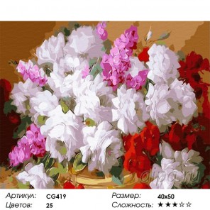 Фломандские розы Раскраска по номерам акриловыми красками на холсте Color Kit купить в интернет магазине