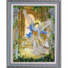 Пример оформления в рамке Ангел и голуби Канва с рисунком для вышивки бисером Конек 9794